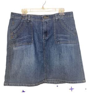 Baccini Denim Skirt Classic Bedazzled Pockets Sz. 12